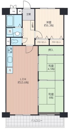 グリーンコーポ川口B棟の物件間取画像